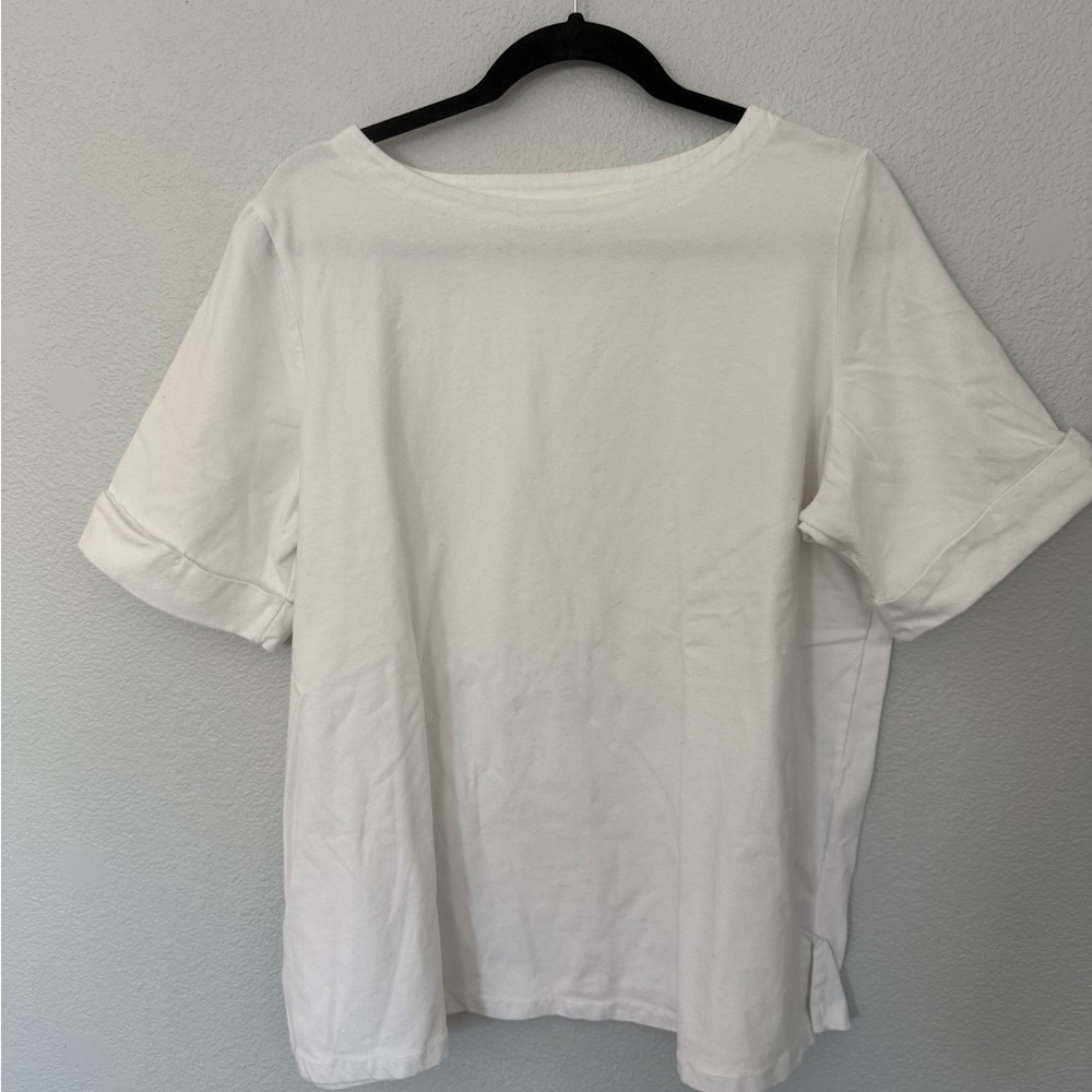 Jessica London White Plus Size T-Shirt Size 14/16